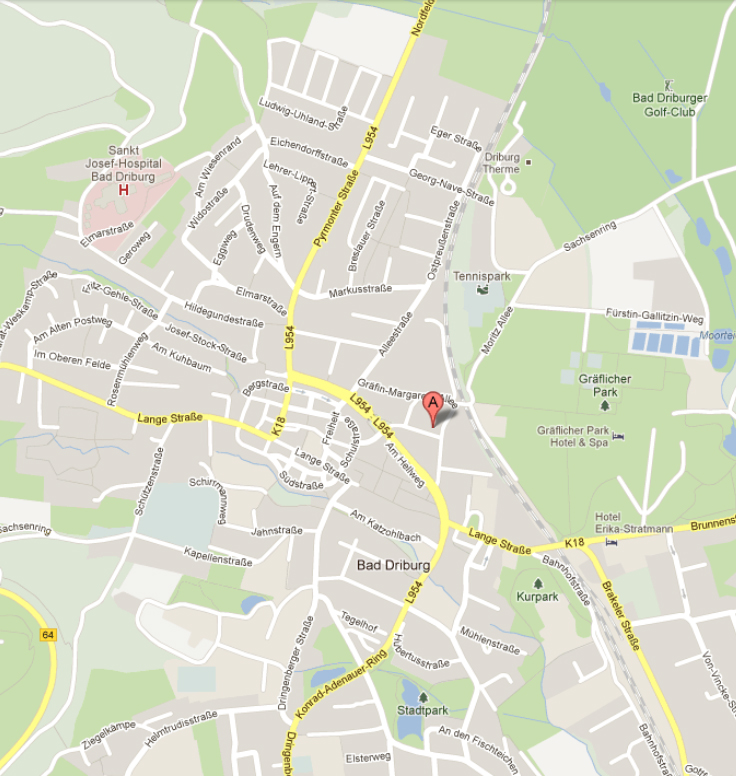 Landkarte Bad Driburg